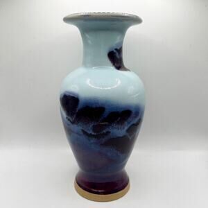 1980s Chinese Jun Ware[Song Dyn Rep.]Flambé / Sang de Boeuf Glaze Ceramic Vase